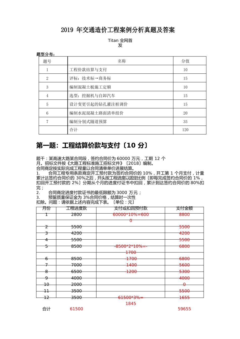 2023年一级造工程师(交通)案例分析真题及答案_第1页