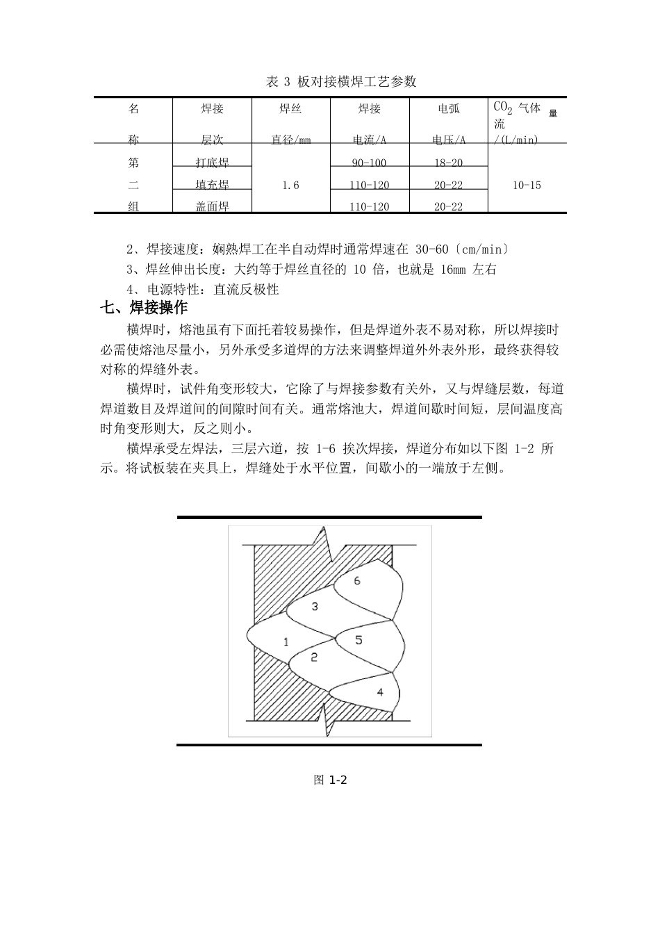 12mm板厚Q345A(16Mn)CO2焊对接横焊焊接工艺参数_第3页