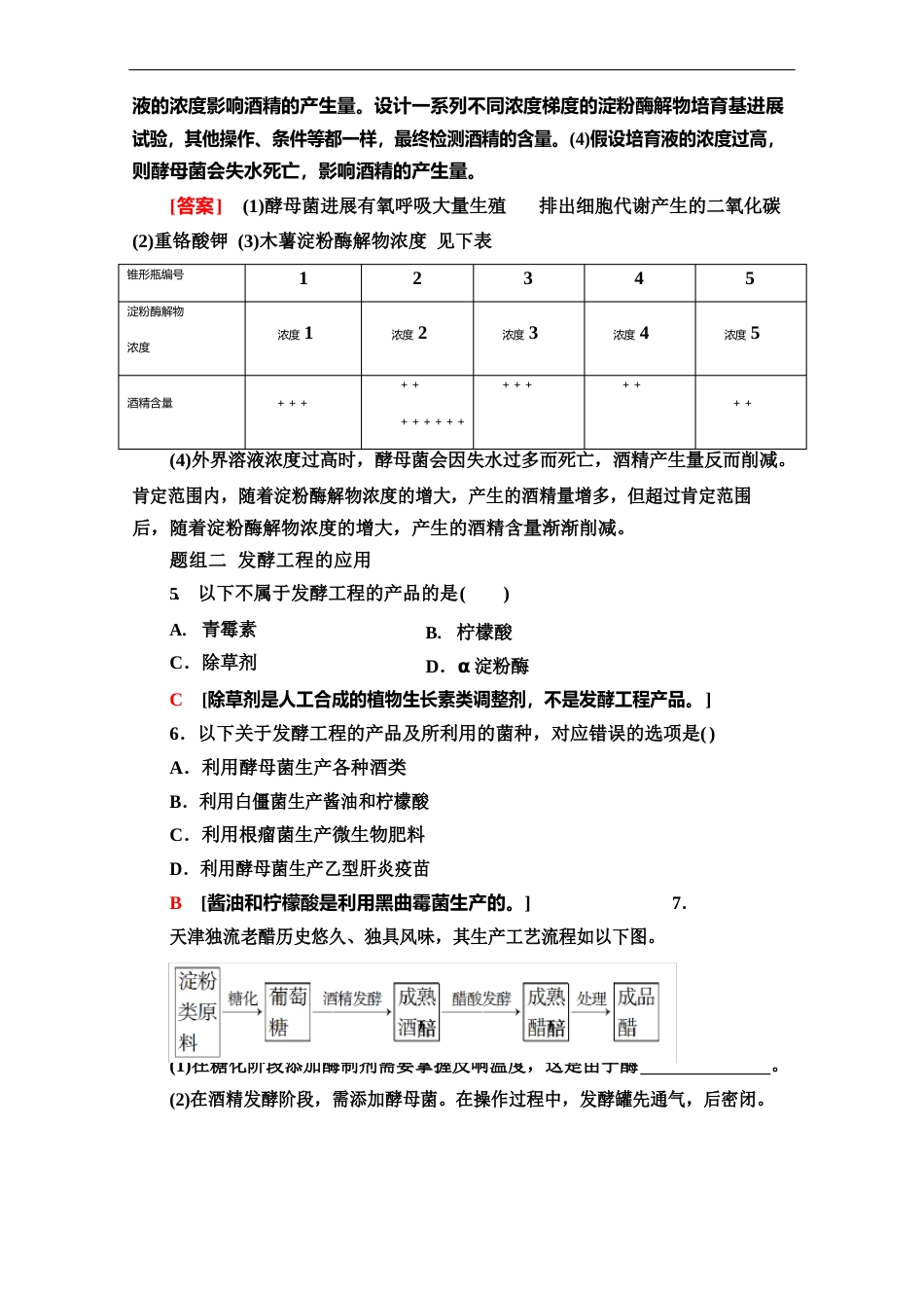 2023学年度新教材人教版生物必修3课时分层作业：13发酵工程及其应用_第3页