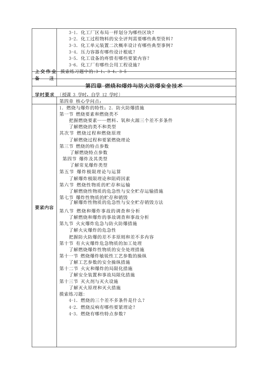 《化工安全工程》课程教学基本要求_第3页