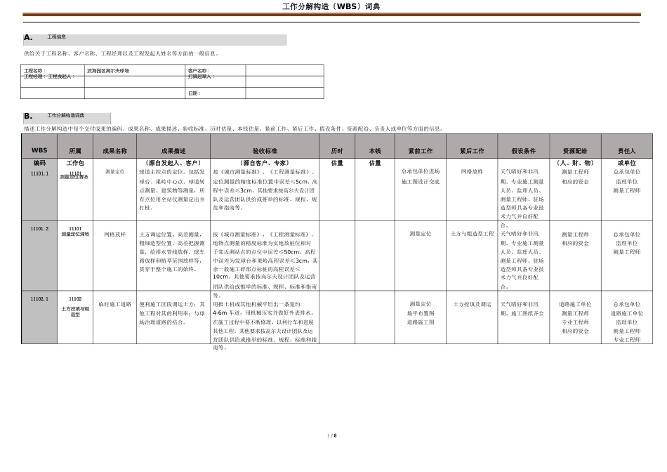 WBS工作分解结构词典_第1页