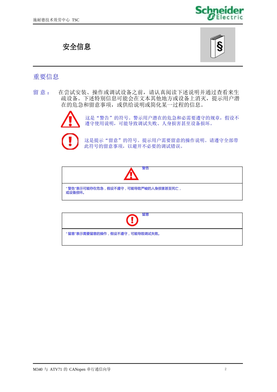 M340与ATV71的CANopen通信(CANopen通信给定速度、数字量输出控制启停)快速操作指南_第2页