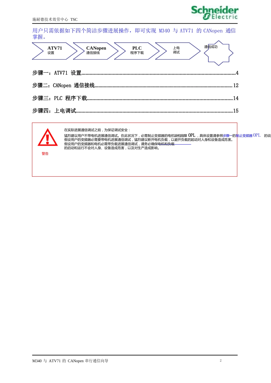 M340与ATV71的CANopen通信(CANopen通信给定速度、数字量输出控制启停)快速操作指南_第3页