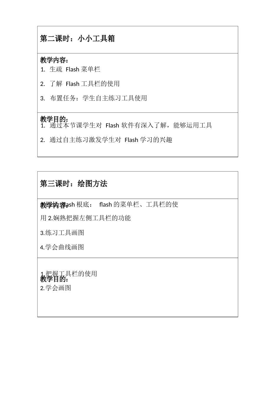 flash教学计划模版_第2页