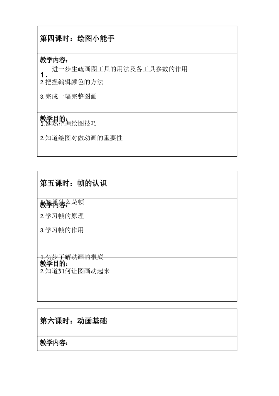 flash教学计划模版_第3页