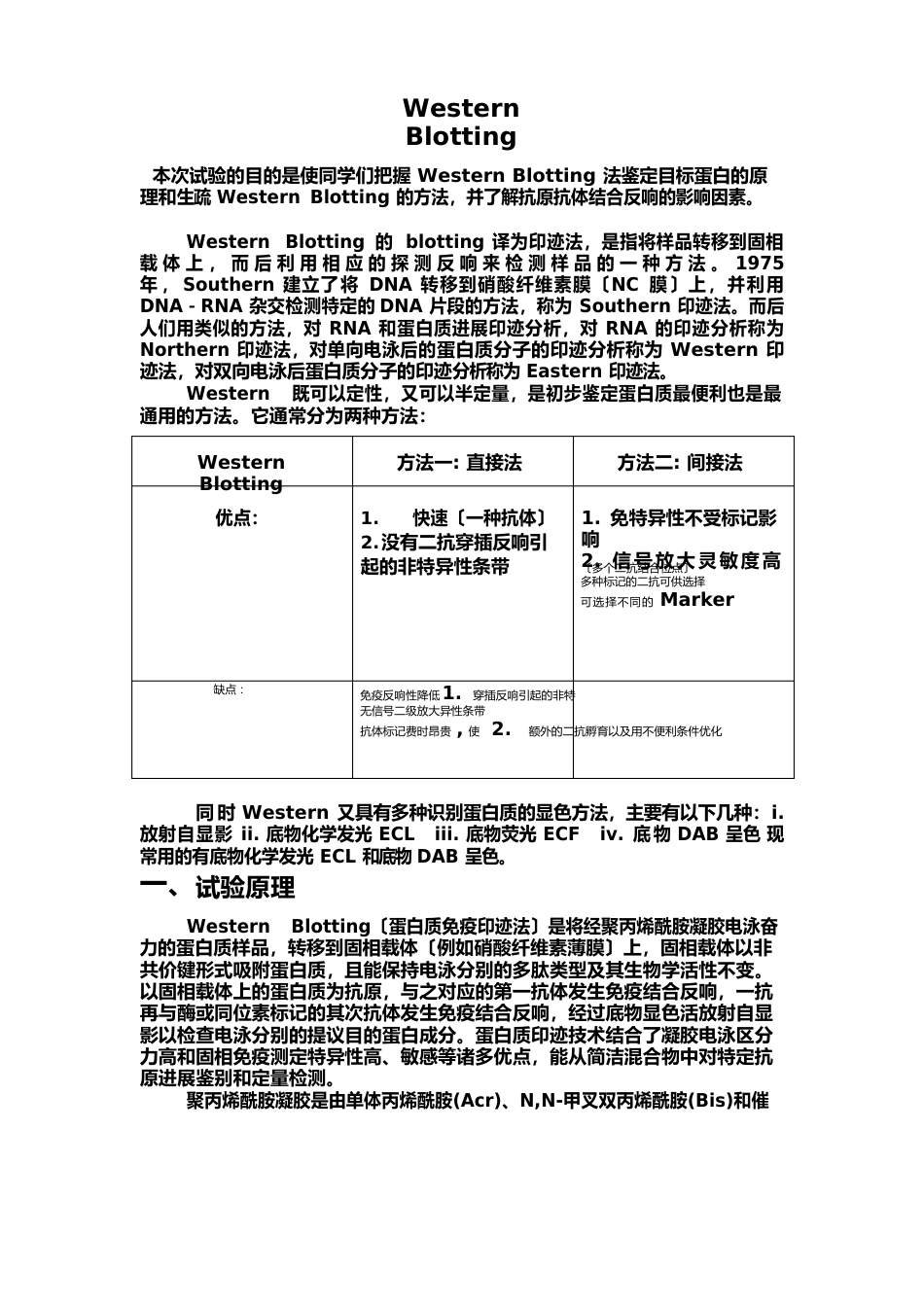 WesternBlotting实验报告材料_第1页