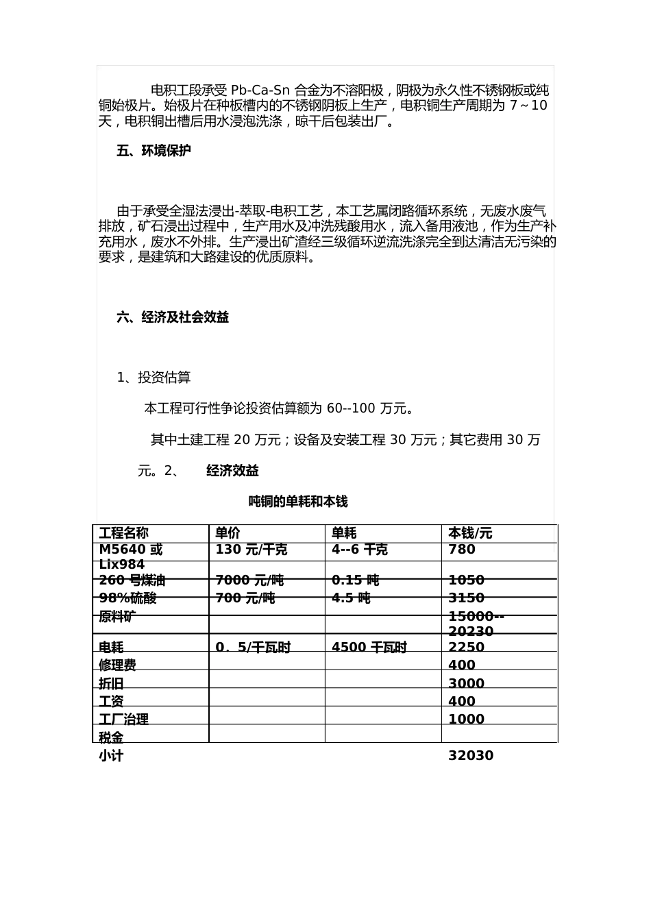 100吨湿法炼铜项目可行性研究报告_第3页