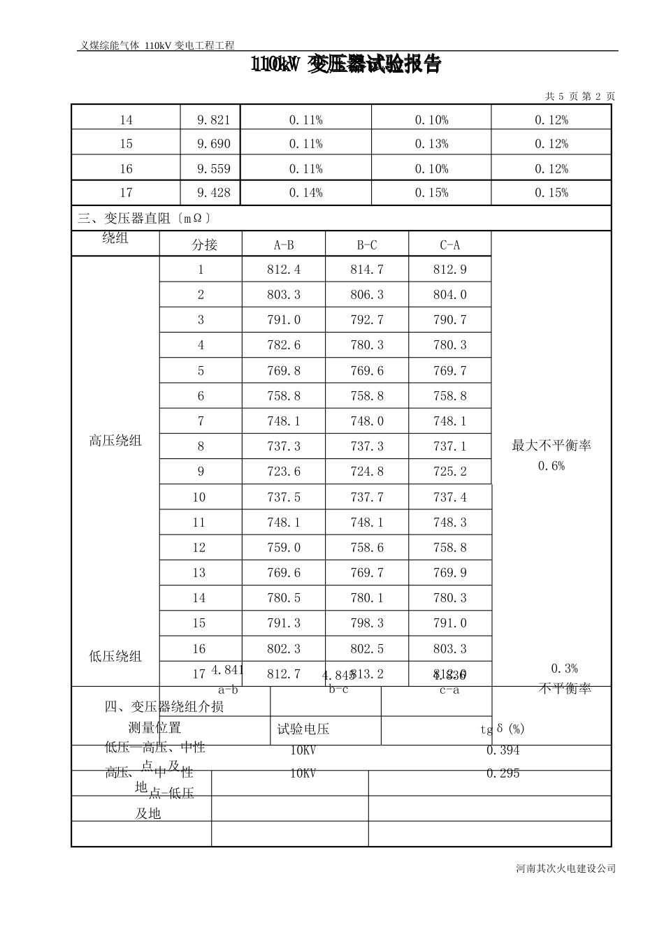 110kV变压器试验报告_第3页