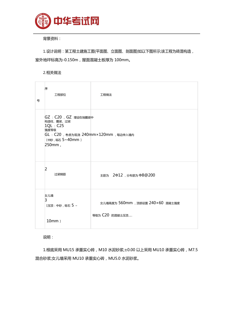 2023年二级造价工程师考试《土建工程》主观题模拟试题_第2页