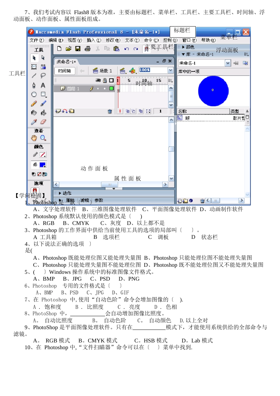 Photoshop、flash-知识点(信息技术会考复习)_第3页