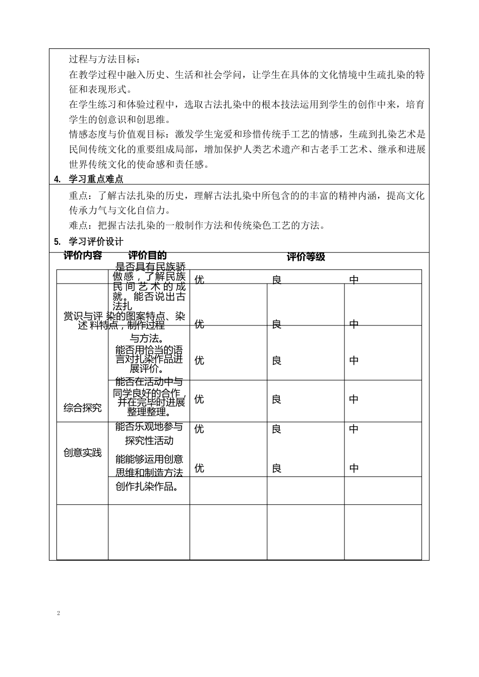 《中国传统植物印染——扎染艺术》教学设计_第2页