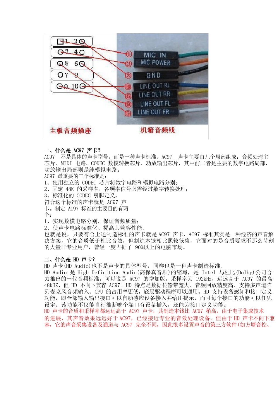 HD声卡与AC97声卡(板载声卡)工作原理及设置方法图解_第2页