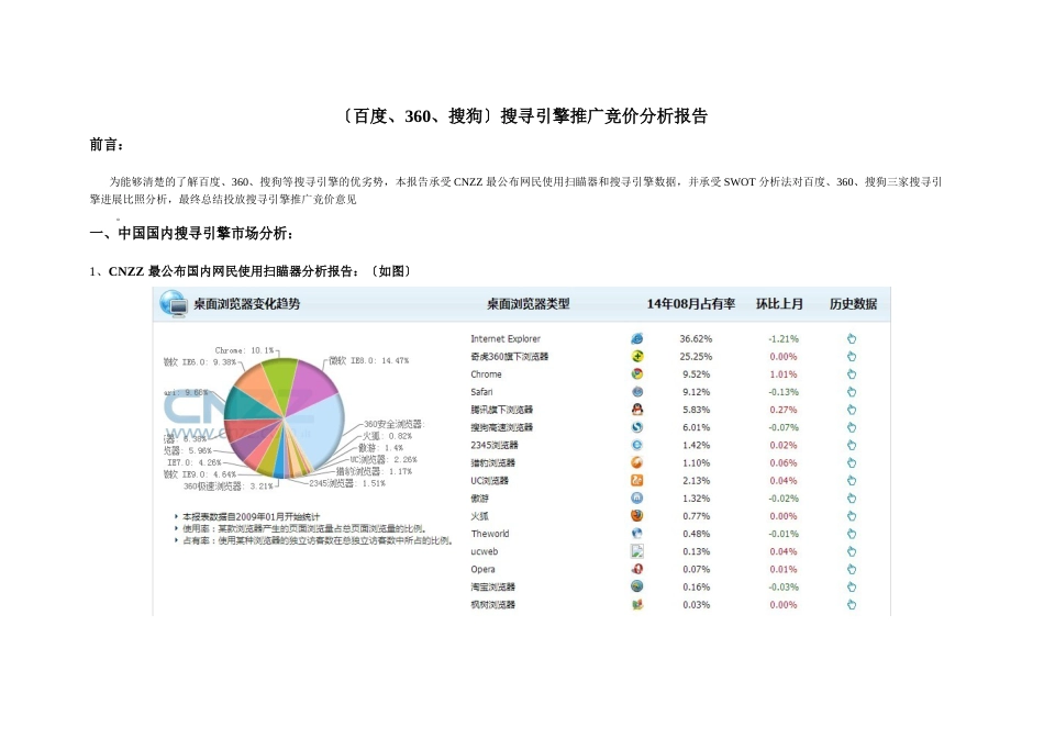 (百度、360、搜狗)搜索引擎推广竞价分析报告_第1页