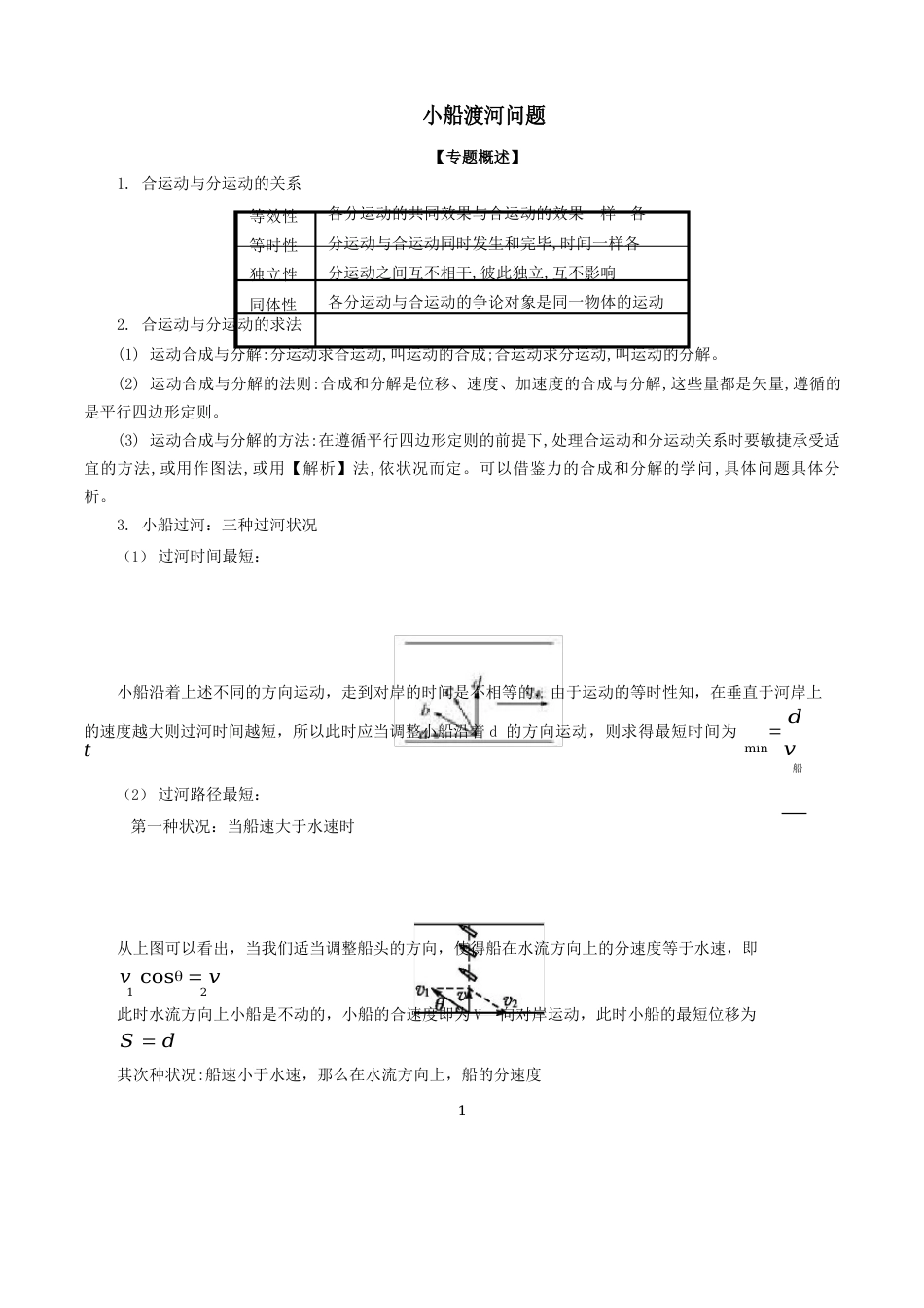 15小船渡河问题_第1页