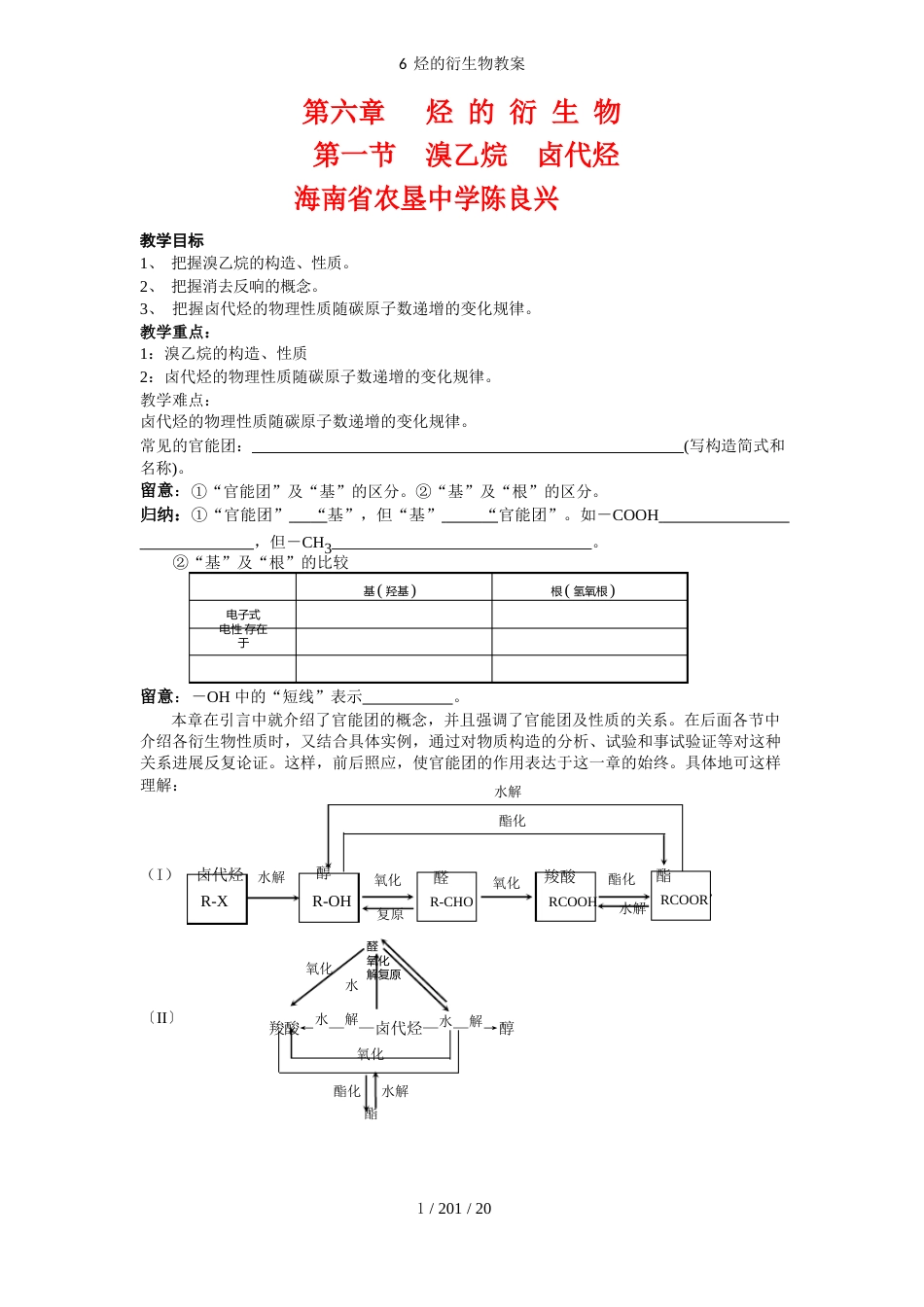 6烃的衍生物教案_第1页
