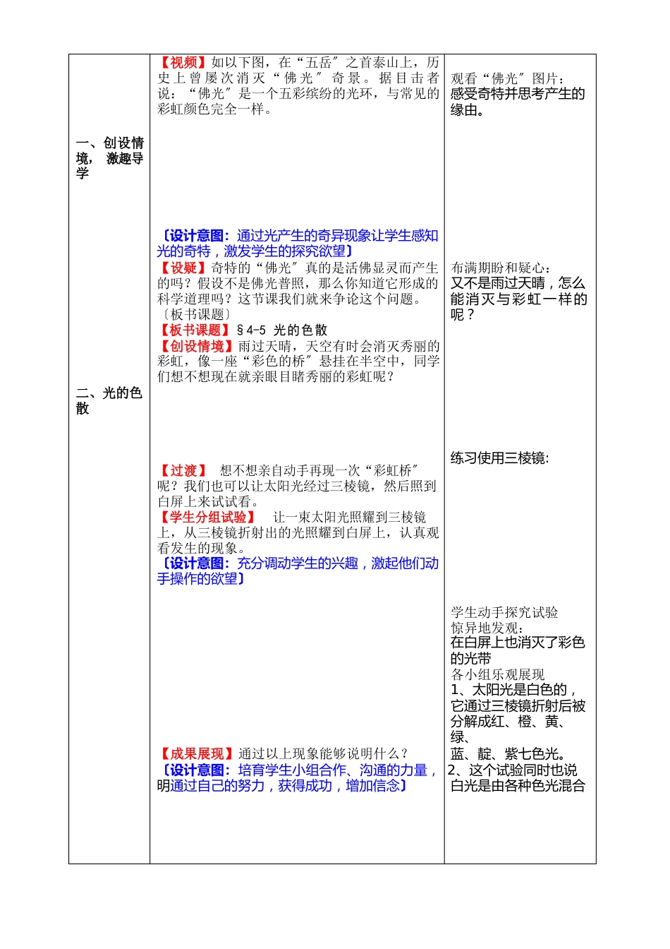 《光的色散》教案(公开课教案)2023年人教版_第2页
