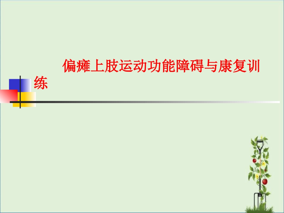 022偏瘫上肢运动功能训练解析_第1页