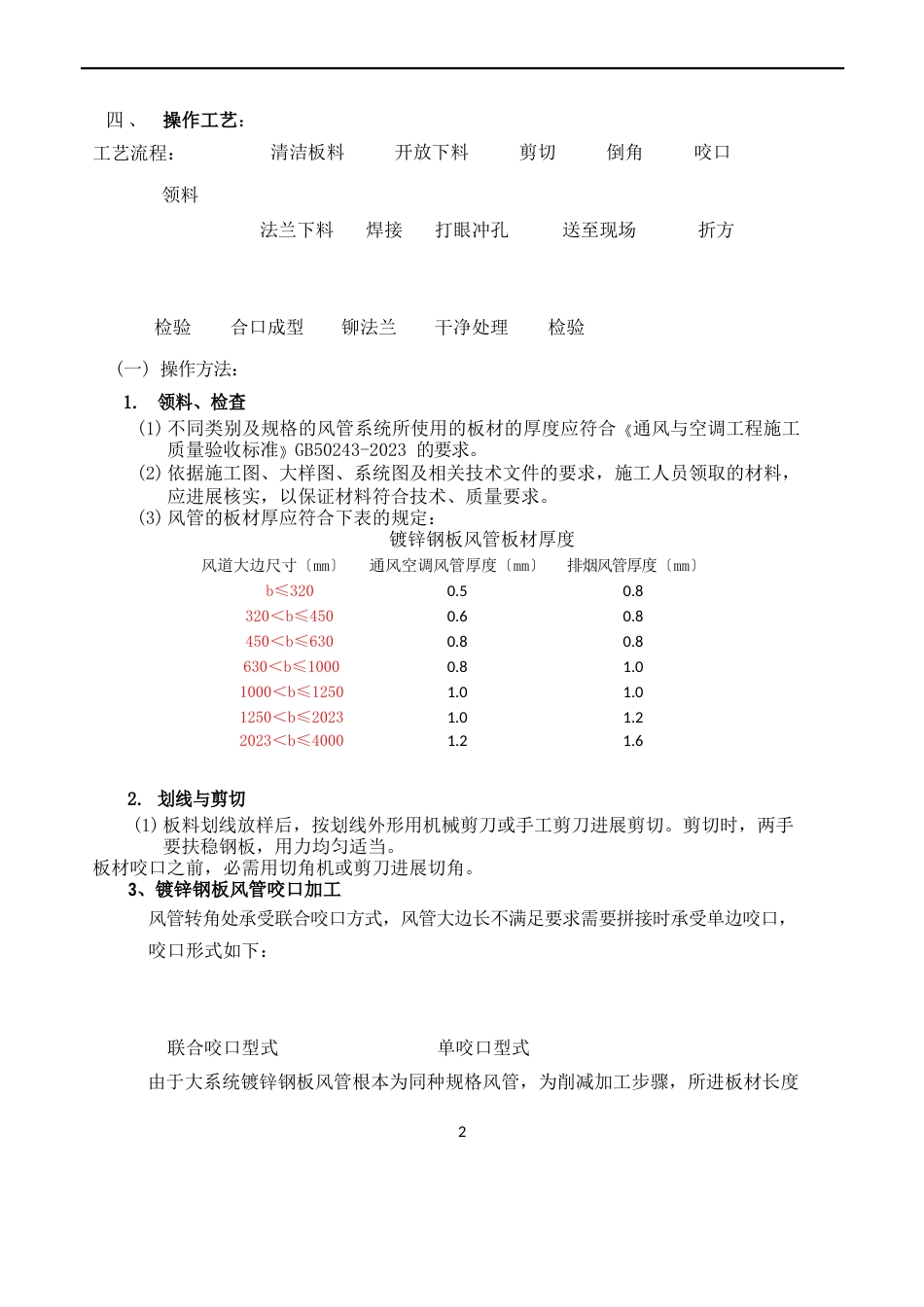 1-镀锌风管制作技术交底_第2页