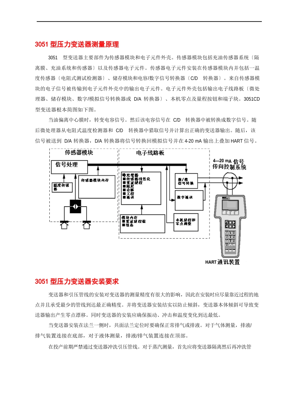 3051型压力变送器操作规程_第1页