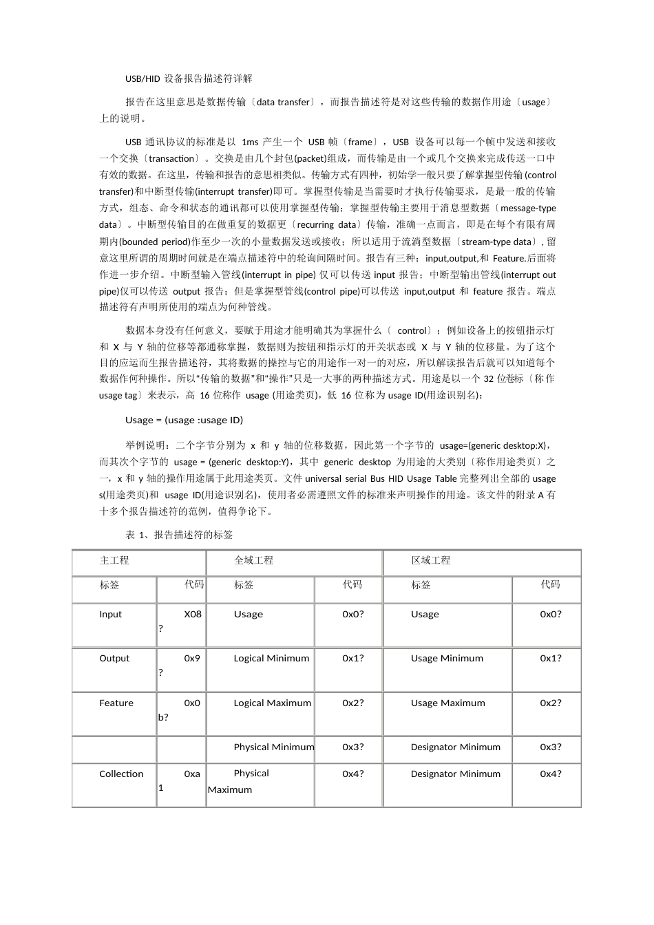 HID设备报告描述符详解_第1页