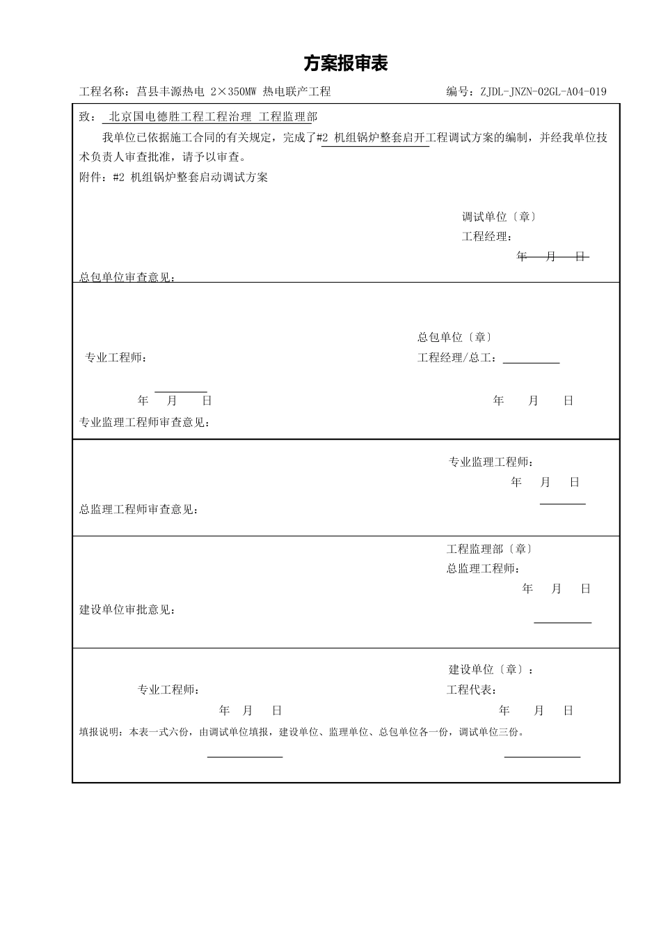 19莒县丰源热电有限公司2350MW热电联产工程机组锅炉整套启动调试方案_第2页