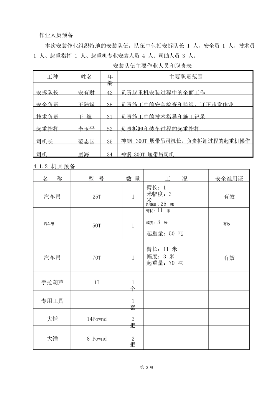 300T履带吊塔山二期安装作业指导书_第2页