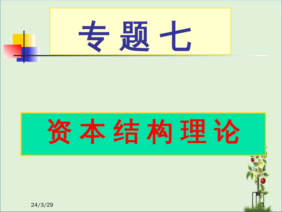 《公司金融》资本结构理论_第1页