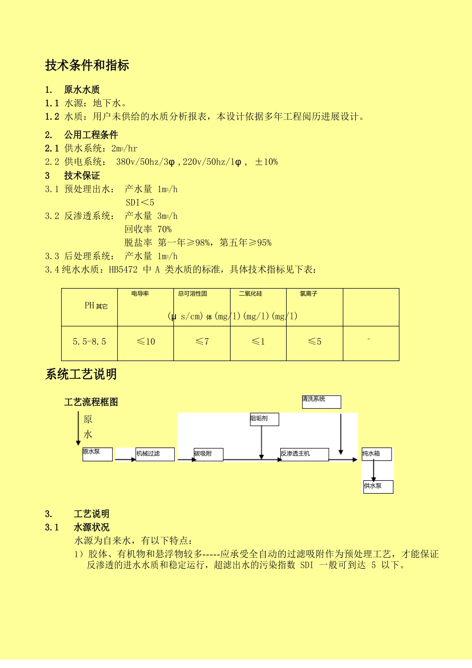 1T二级反渗透技术方案解析_第1页