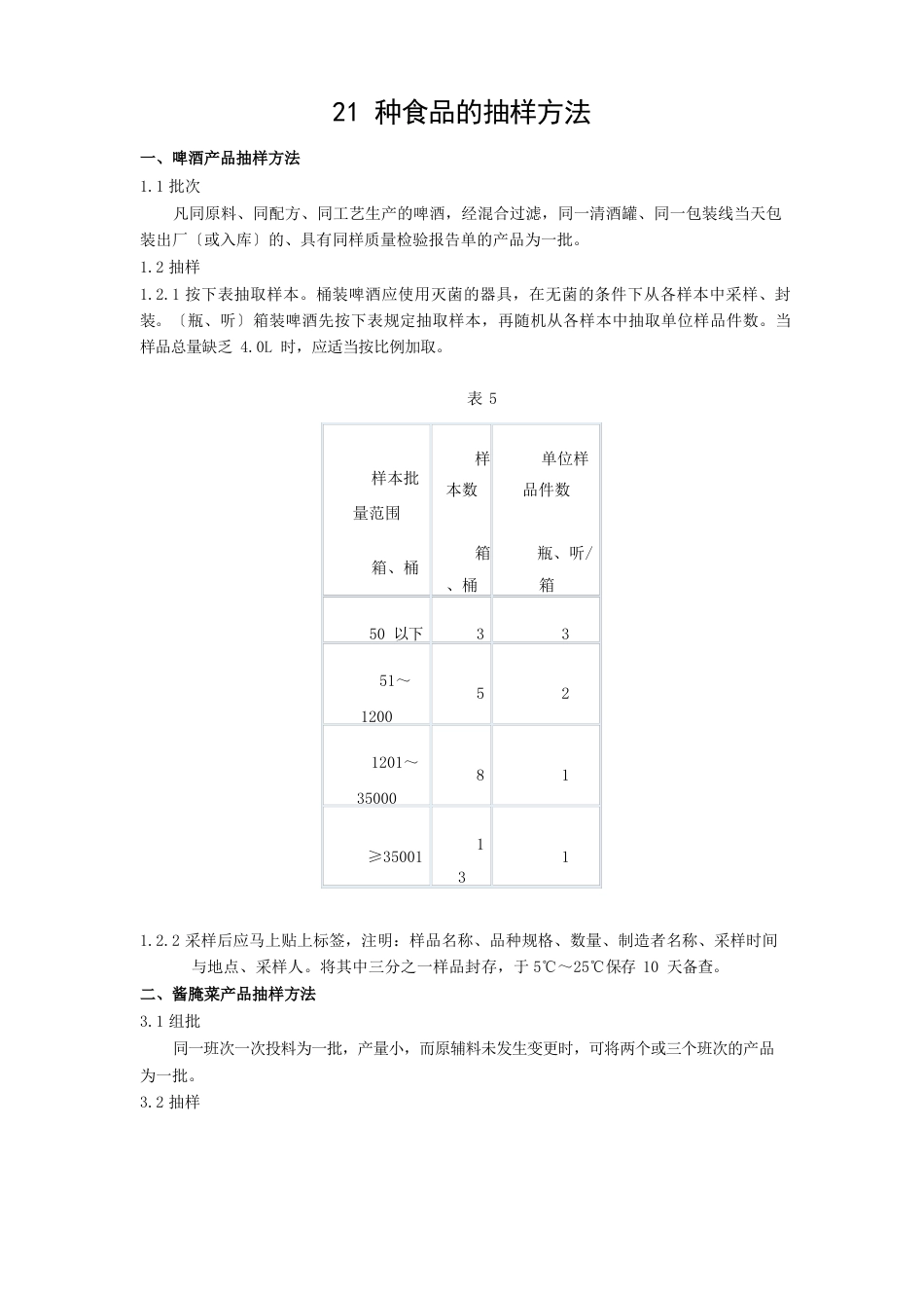 21种食品的抽样方法_第1页