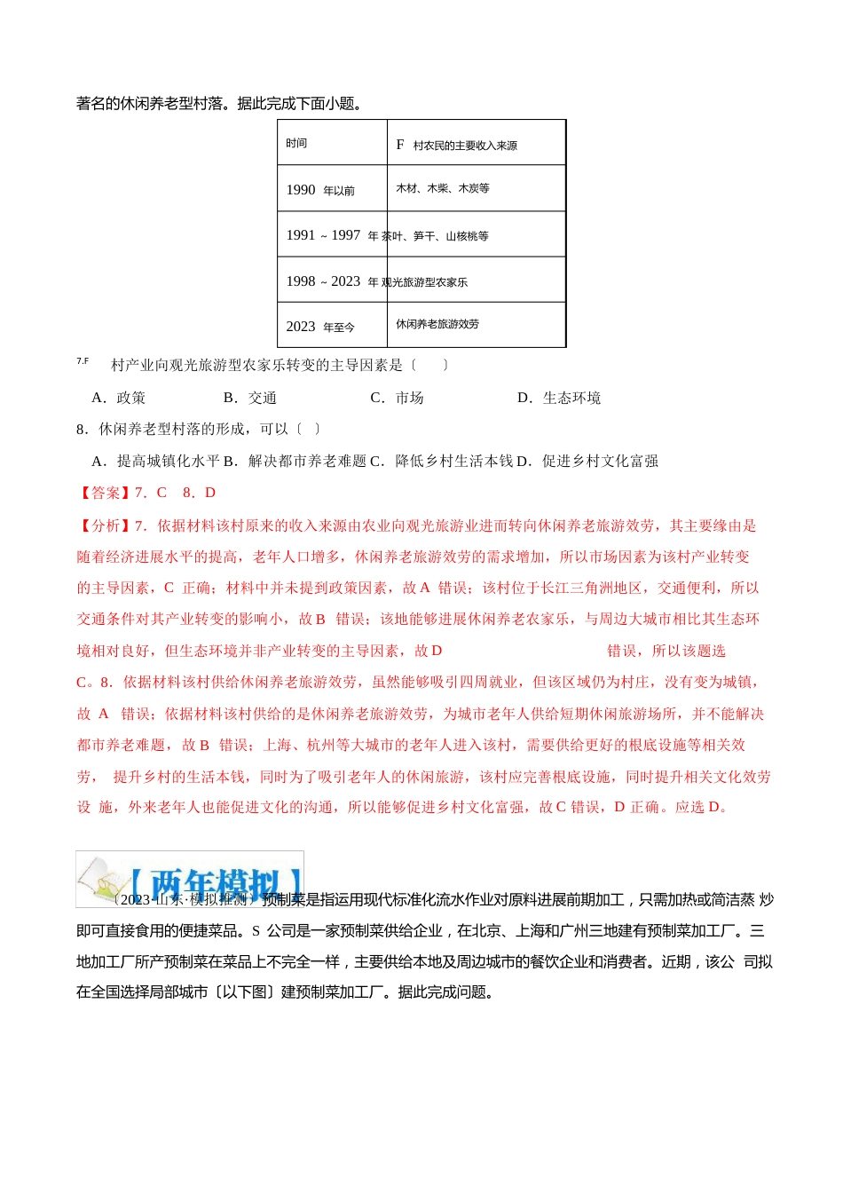 11工业与服务业-备战2023年高考地理三年真题两年模拟分项汇编_第3页