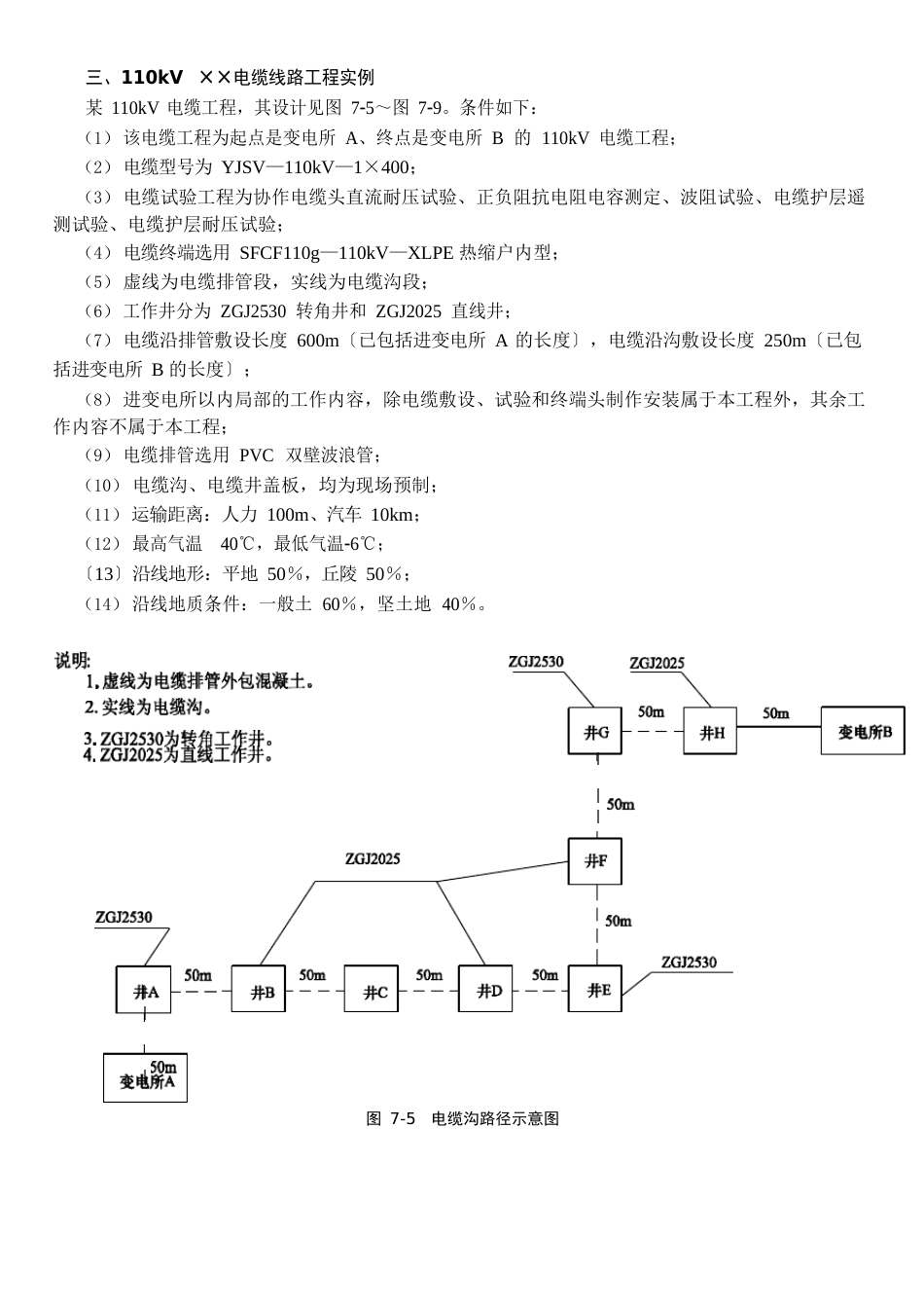 110kv电缆线路工程清单计价实例_第1页