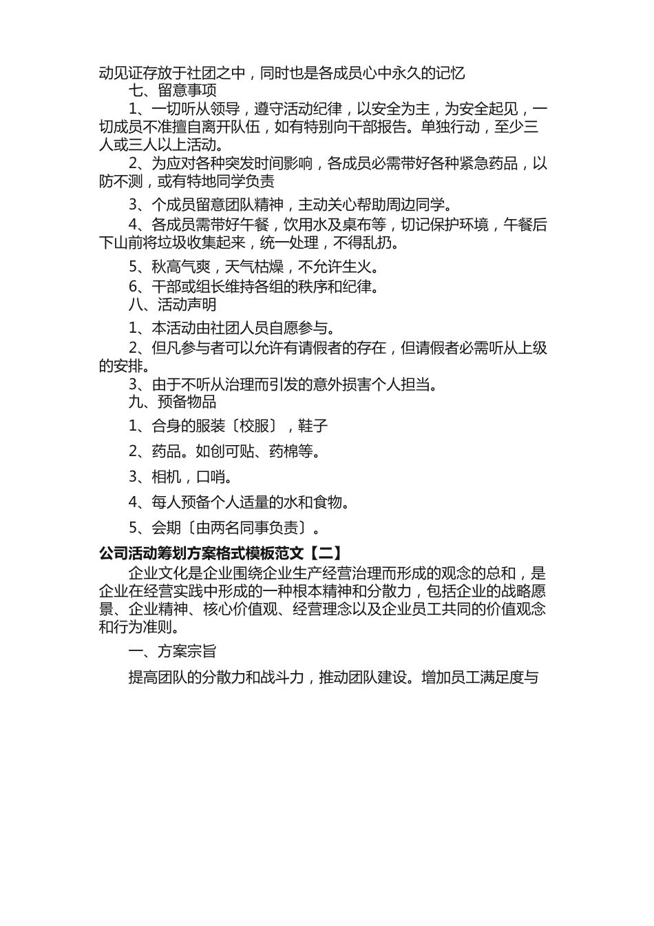 公司活动策划方案格式模板范文_第3页