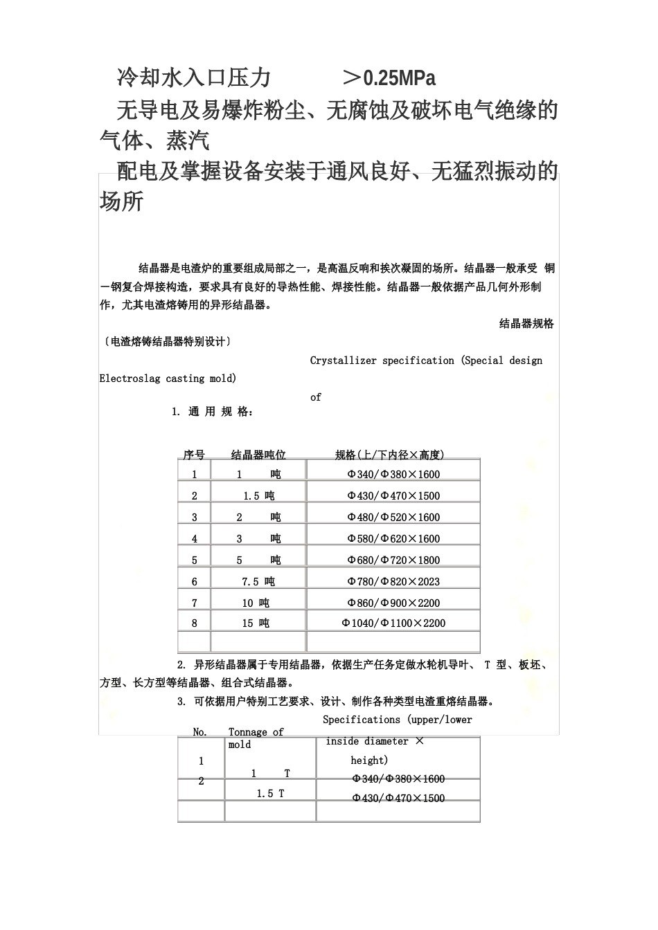 电渣炉技术参数表_第3页