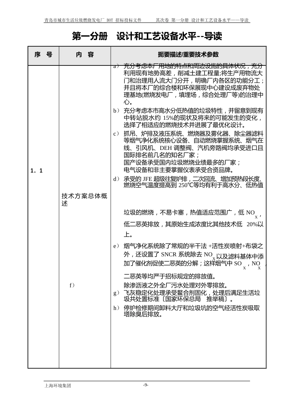 青岛WTE投标书第二卷技术方案导读篇_第1页