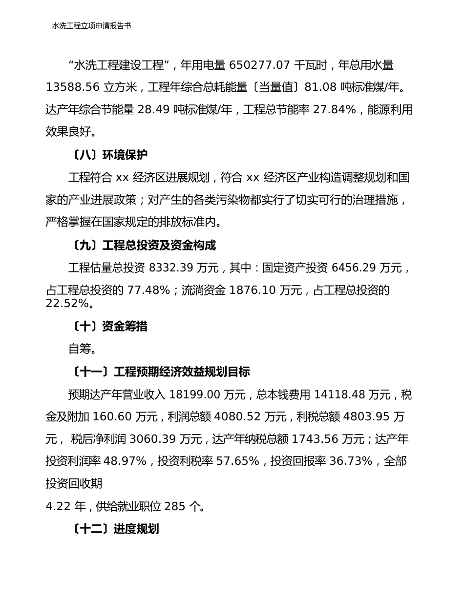 水洗项目立项申请报告书_第3页