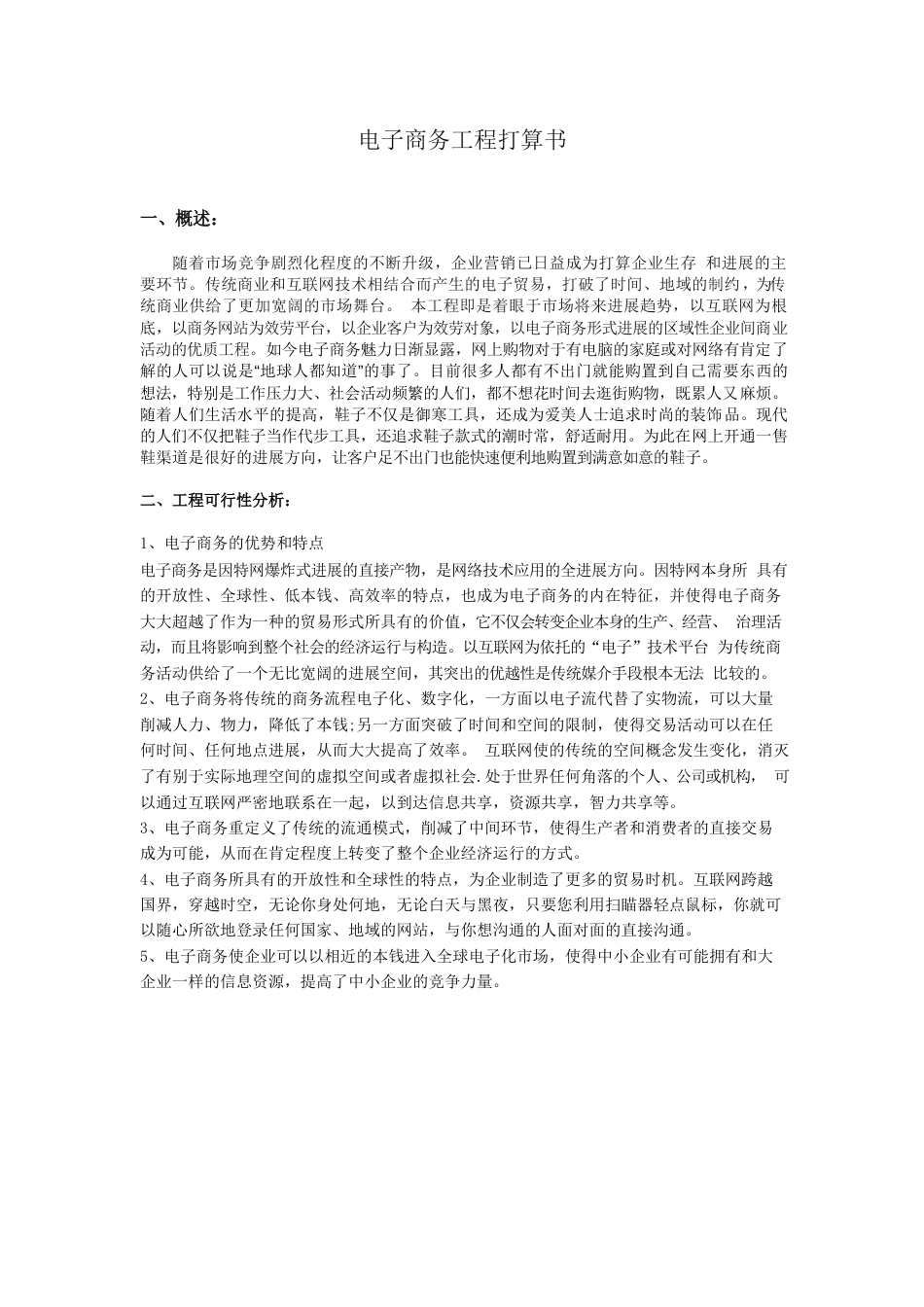 电子商务项目计划书_第1页