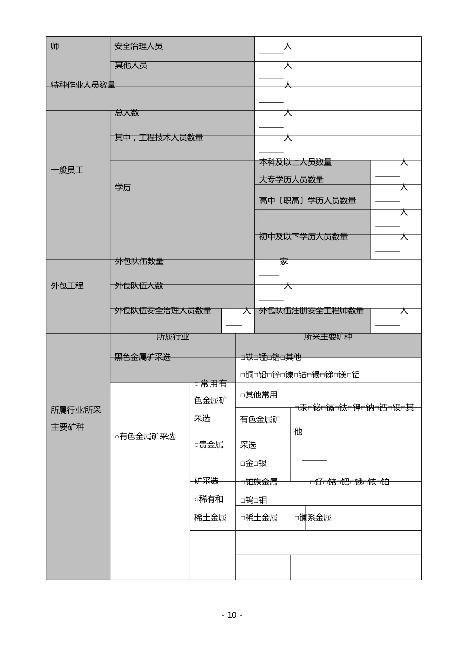 非煤矿山安全生产基本情况普查表_第2页