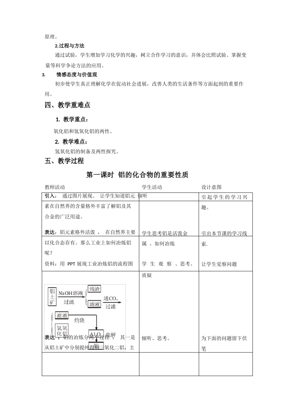 铝的化合物教学设计_第2页
