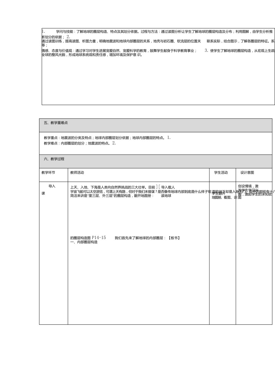 七年级科学下册地球矿物与材料131地球地球的圈层结构教案设计牛津上海版_第2页