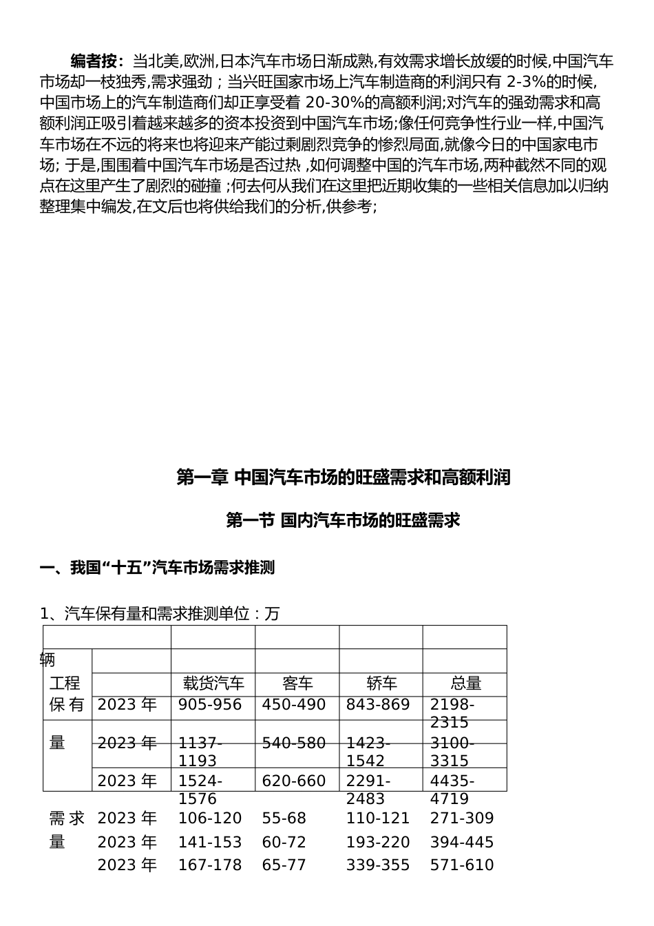 汽车市场行业分析报告_第3页