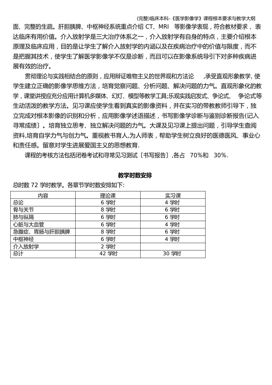 临床本科-《医学影像学》课程基本要求与教学大纲_第2页