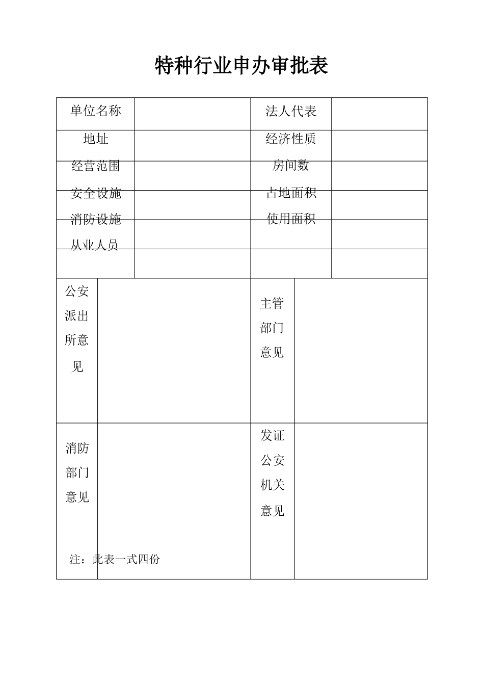 特种行业申办审批表(旅馆业)_第1页