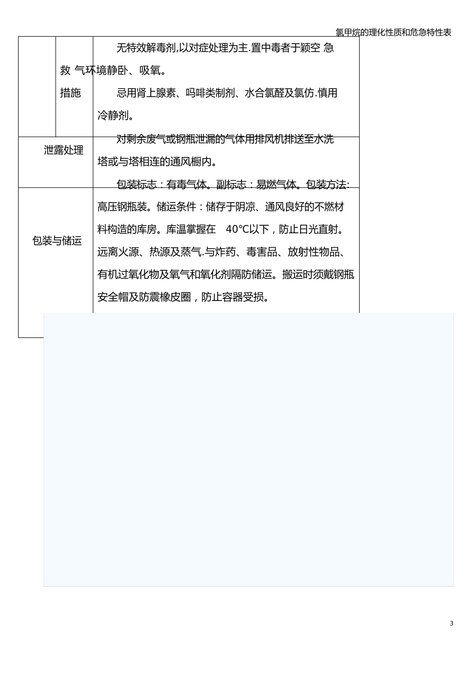 氯甲烷的理化性质和危险特性表_第3页