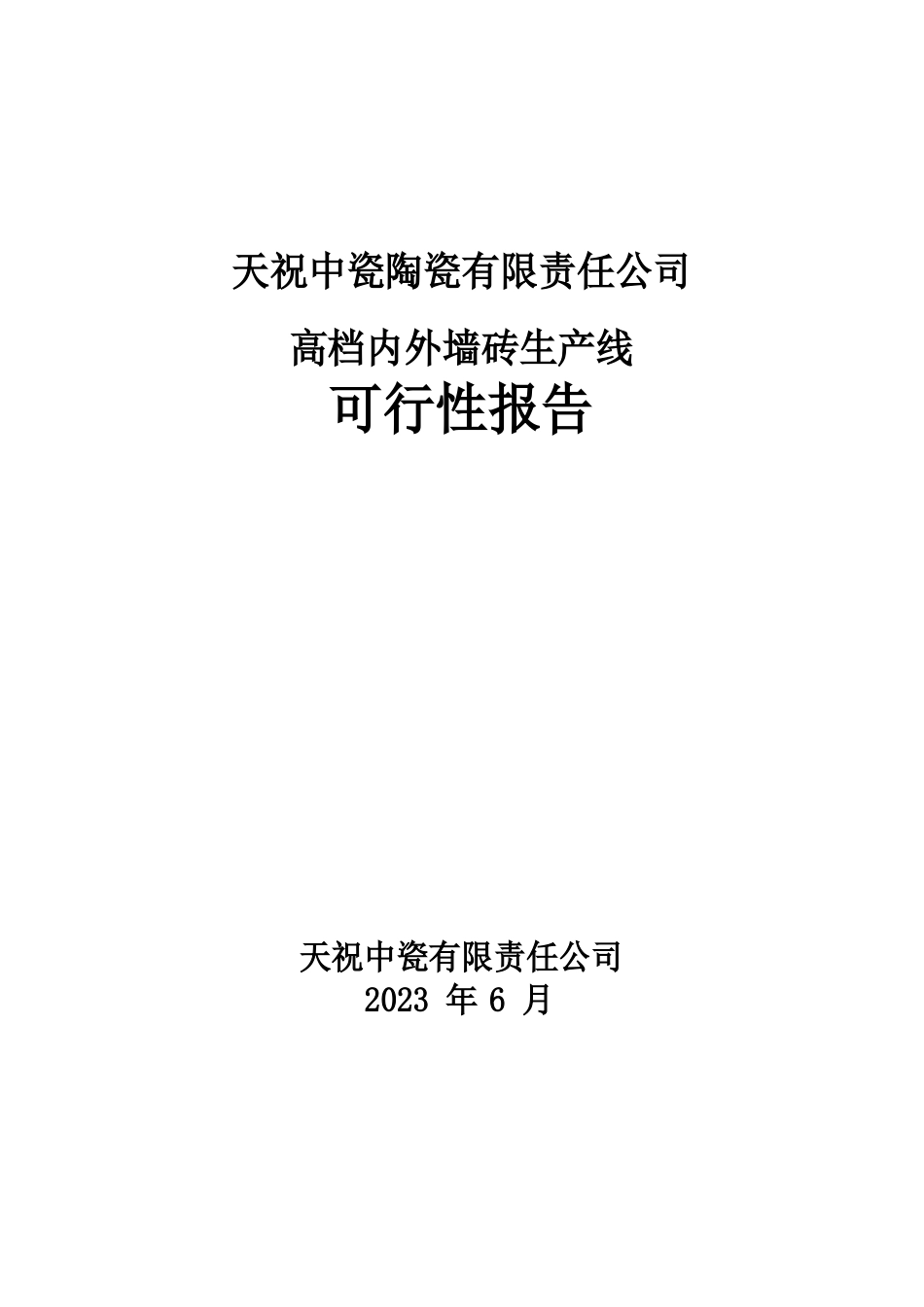 某某陶瓷公司可行性报告_第1页