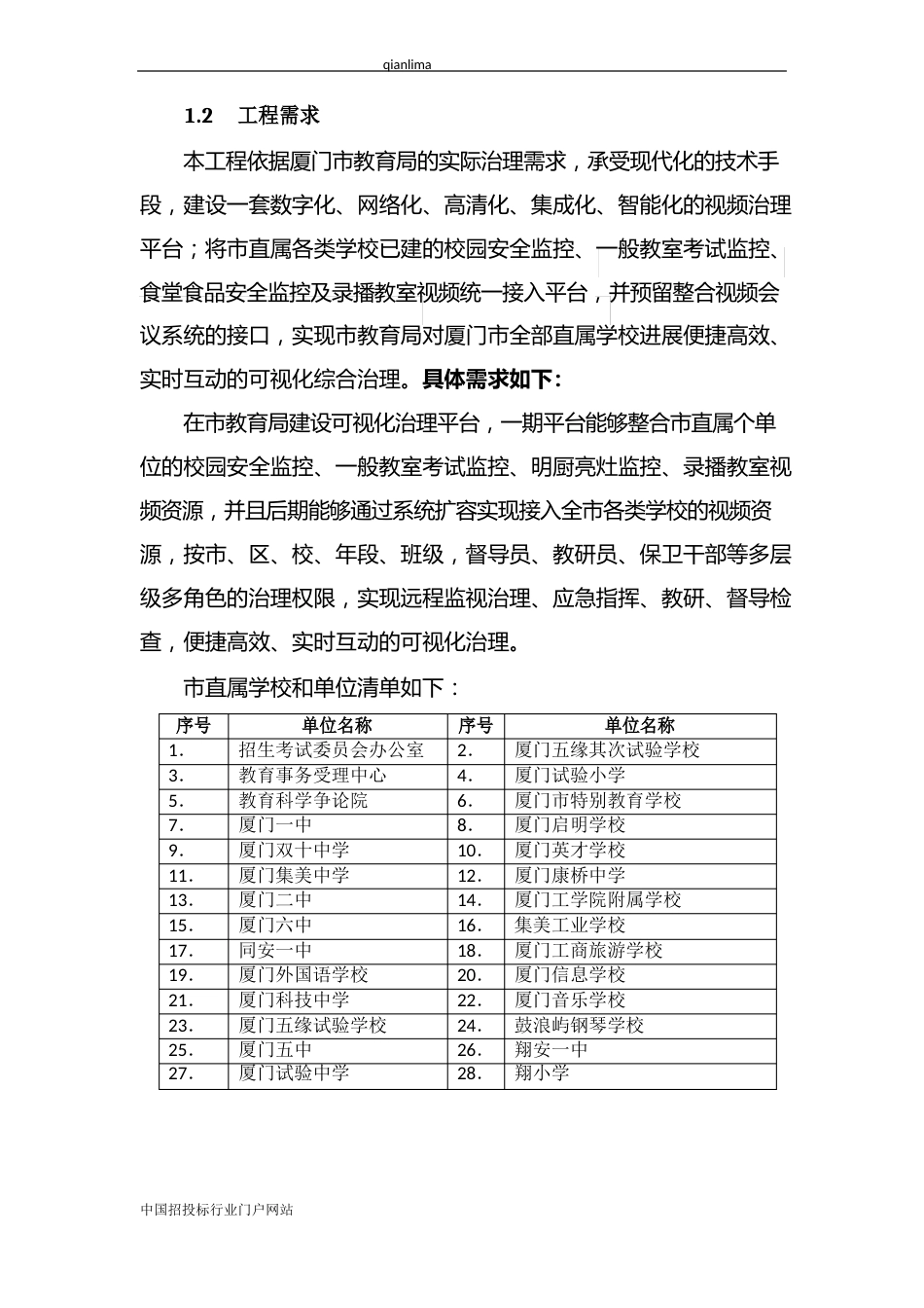 征集教育行业可视化管理云平台需求方案意见的招投标书范本_第3页