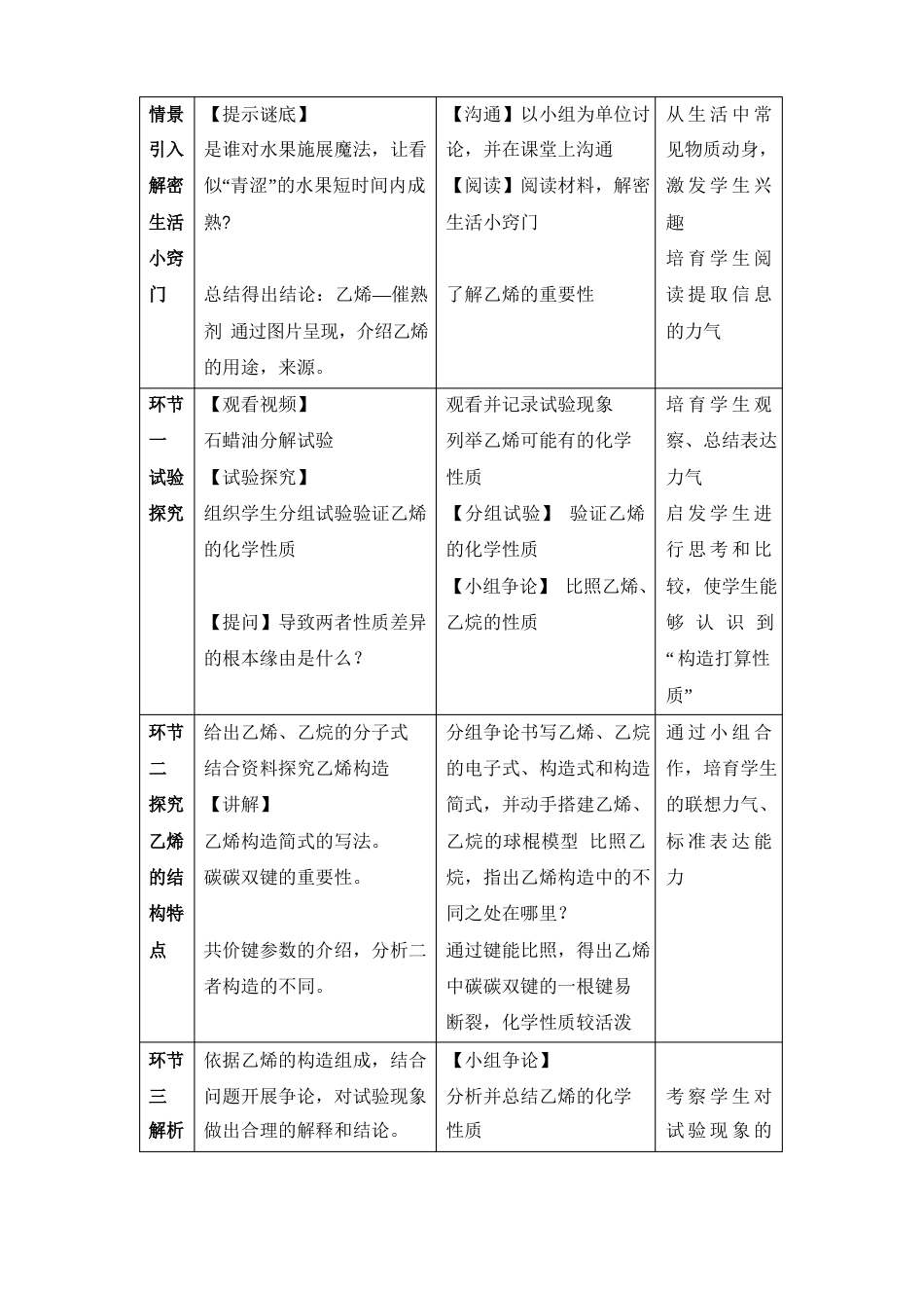高中化学必修二《乙烯》教案_第3页