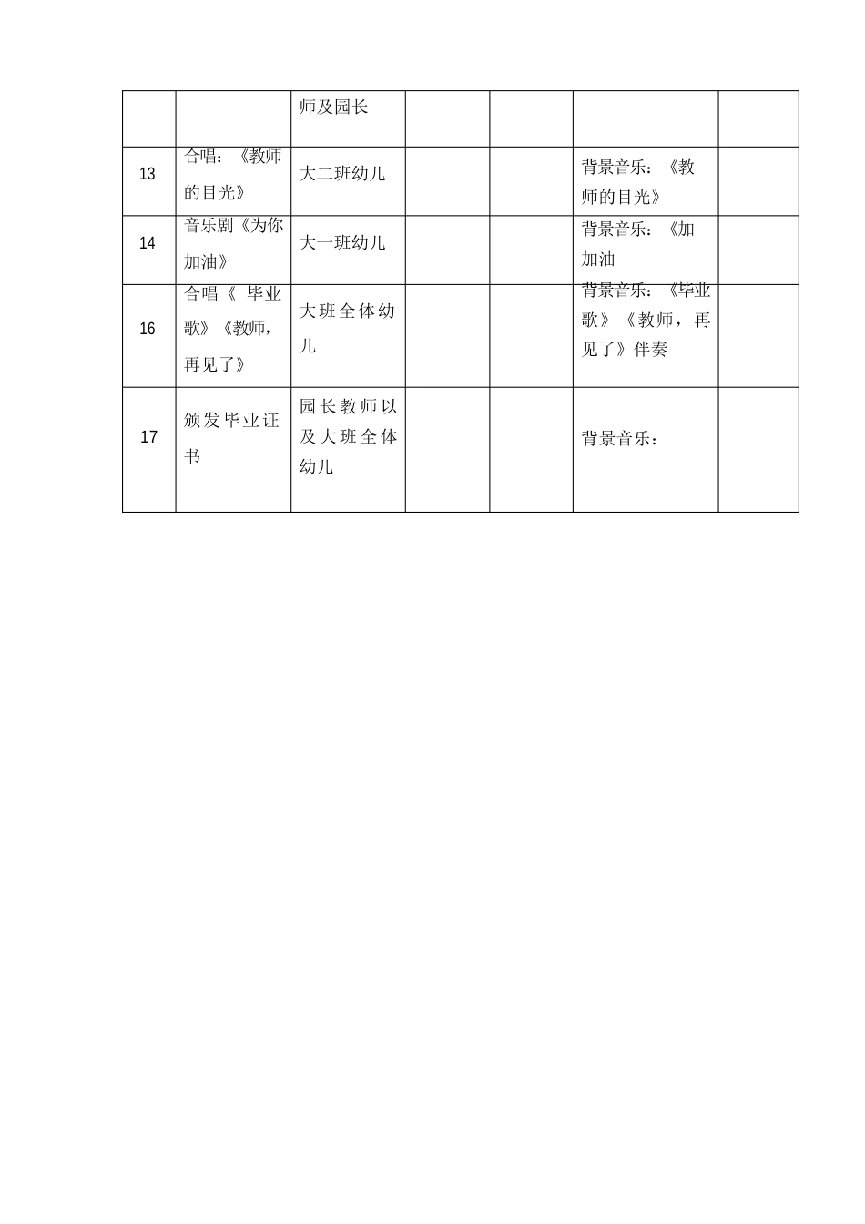 2023年7大班毕业典礼筹备方案_第3页