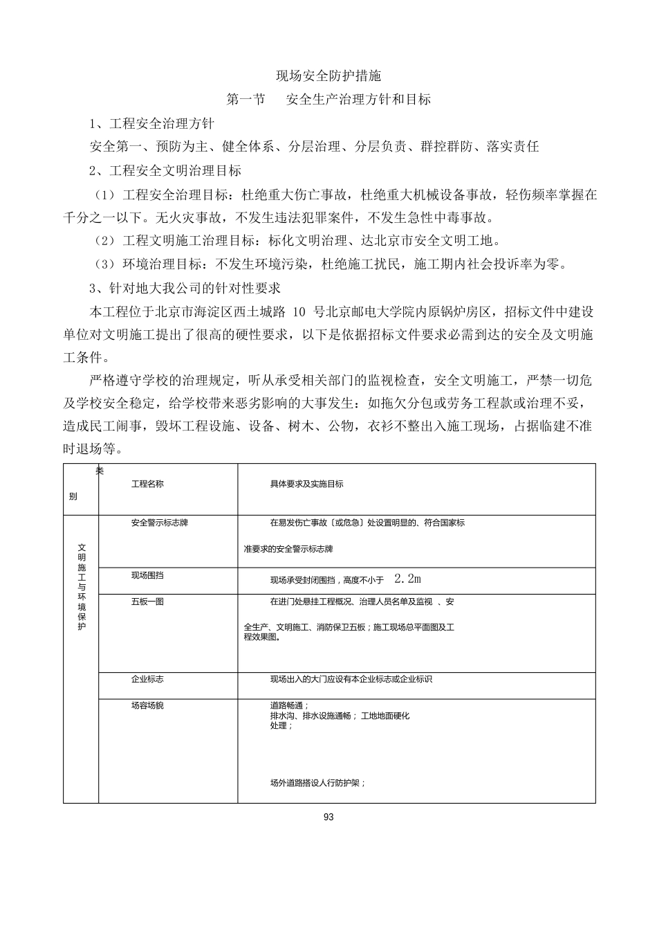 现场安全防护、文明施工措施及消防、保卫方案及措施_第1页