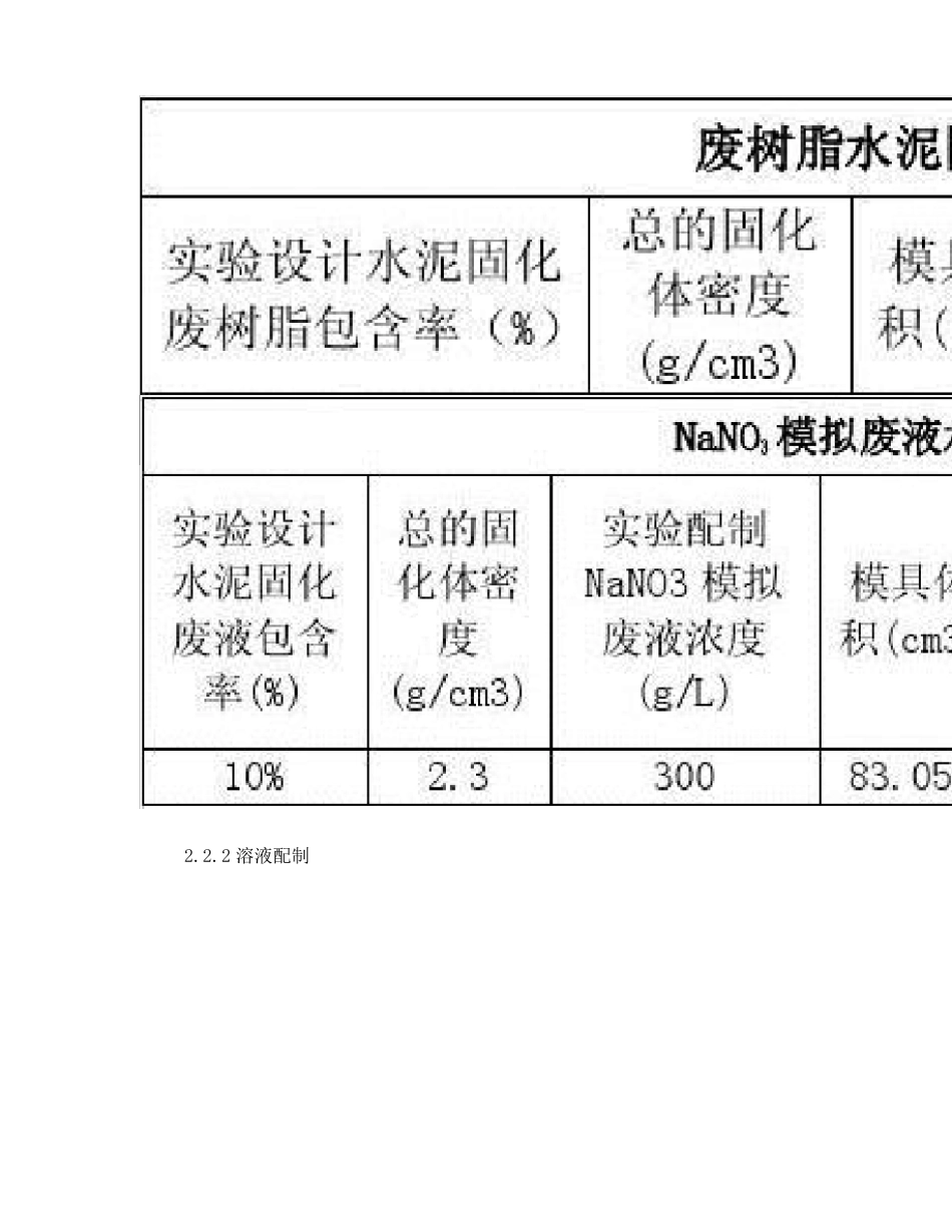 核废后处理实验报告(水泥固化、超滤、离子交换)_第2页