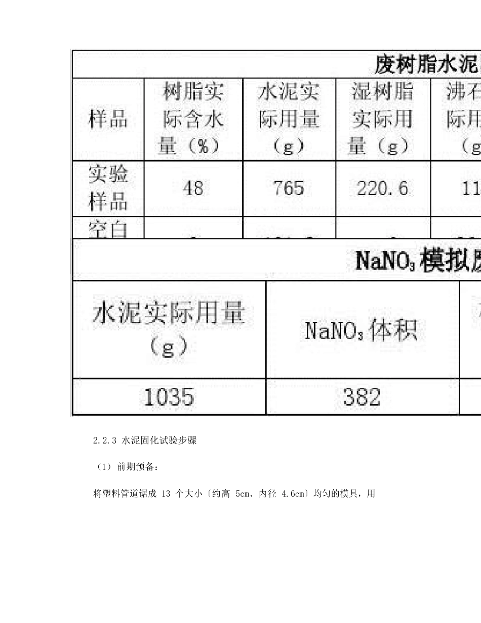 核废后处理实验报告(水泥固化、超滤、离子交换)_第3页